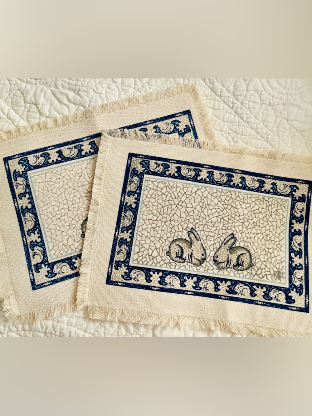 NWOT Dedham Pottery cloth placemats lot of two Very Rare and HTF New England